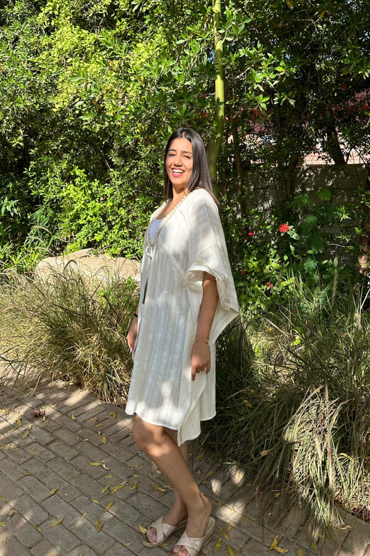 Off-White Kaftan Summer Dress