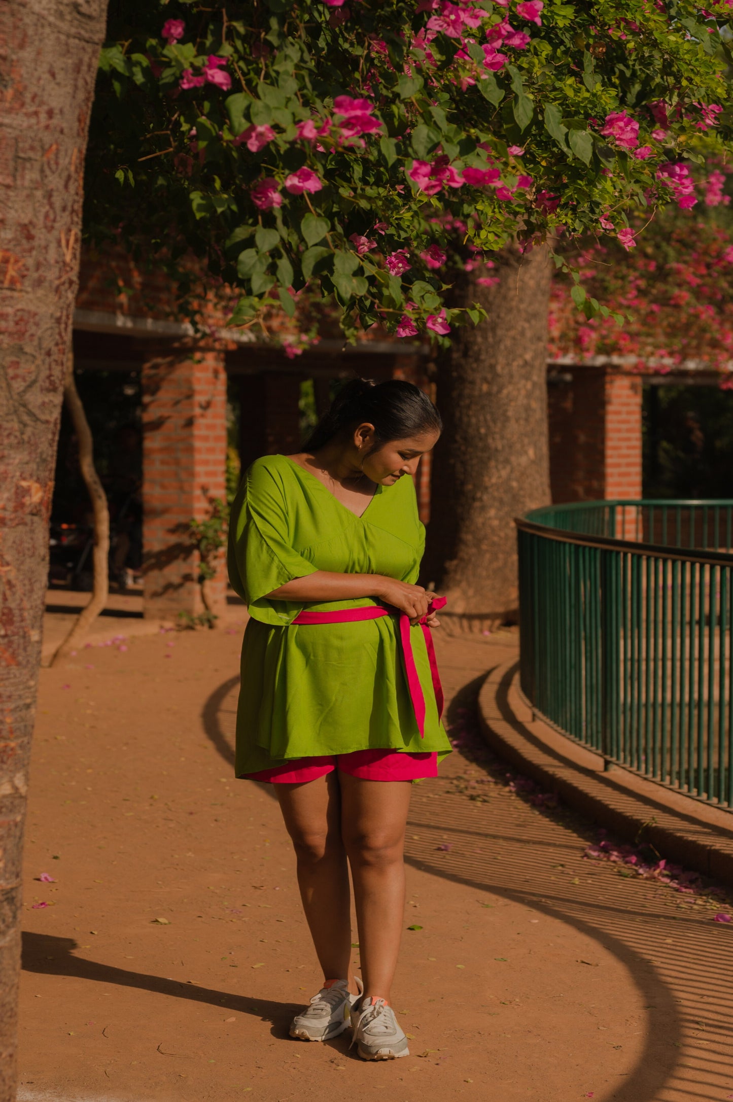 Parrot Green and Hot Pink Co-ord Set