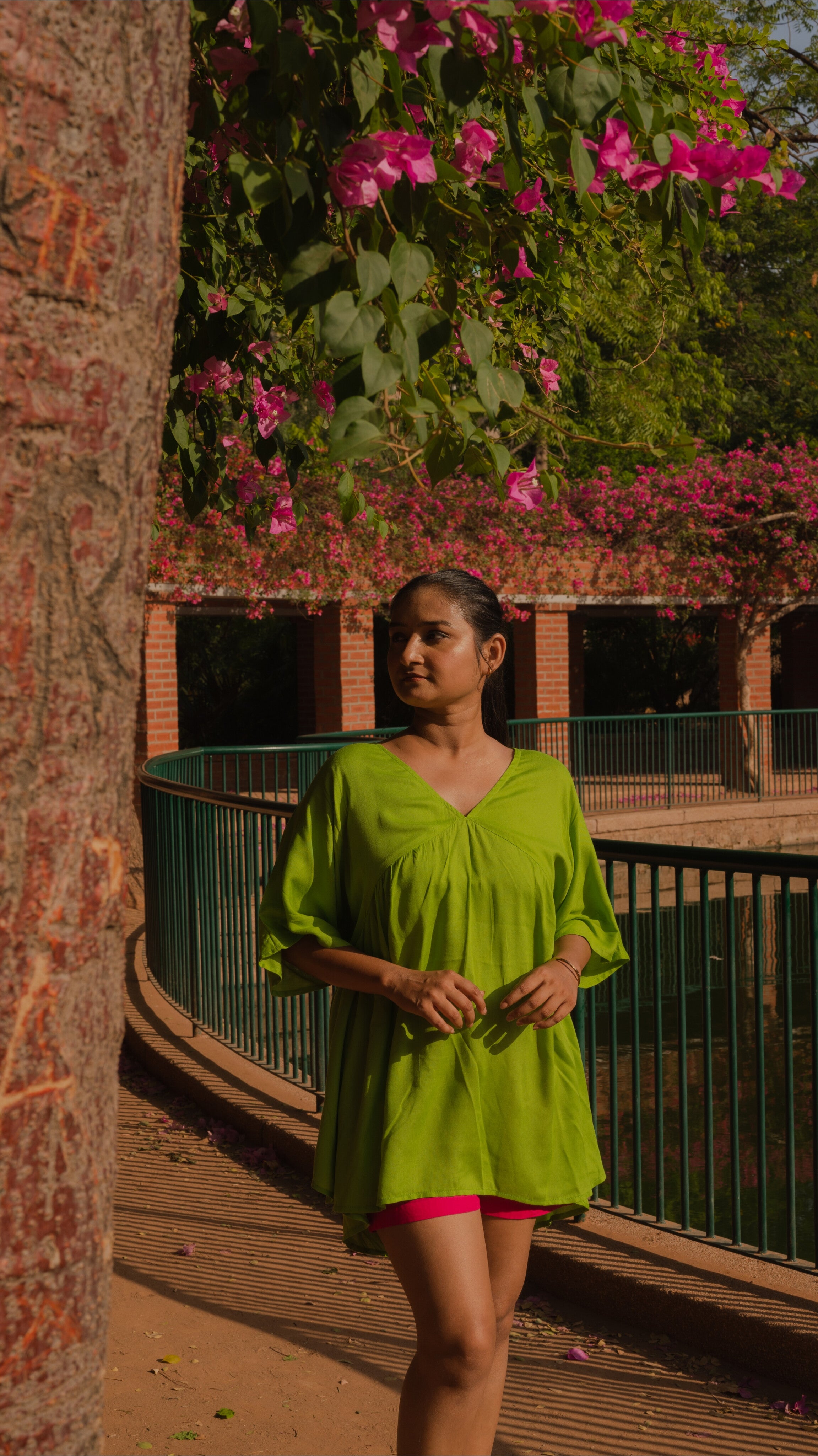 Pink and parrot outlet green dress